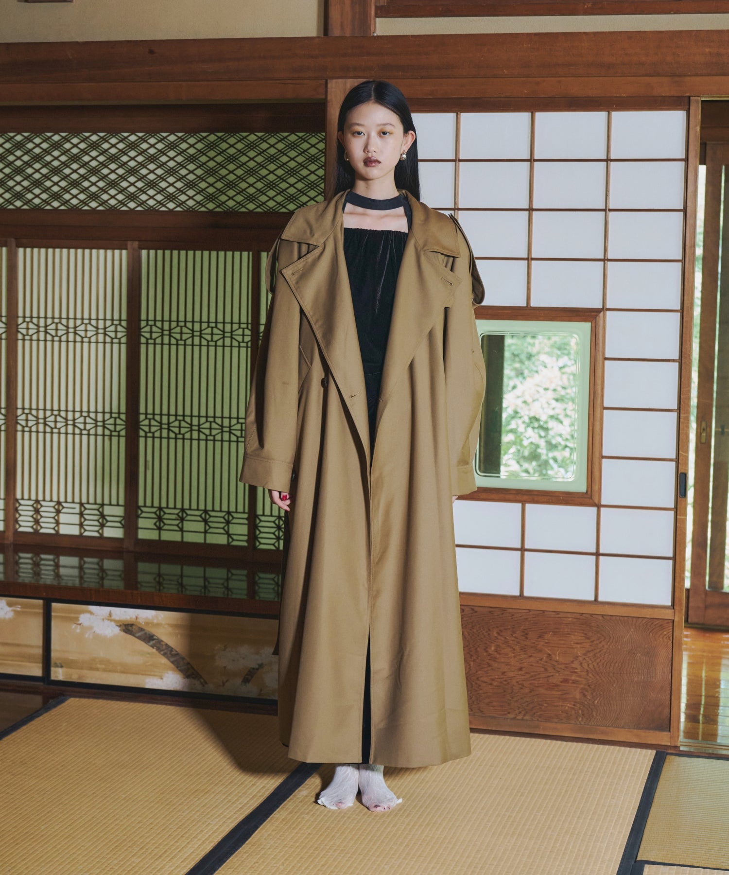 OVER LONG TRENCH COAT