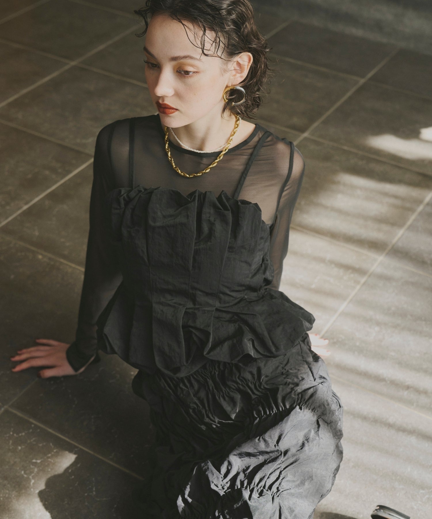 RANDOM SHIRRING SETUP DRESS