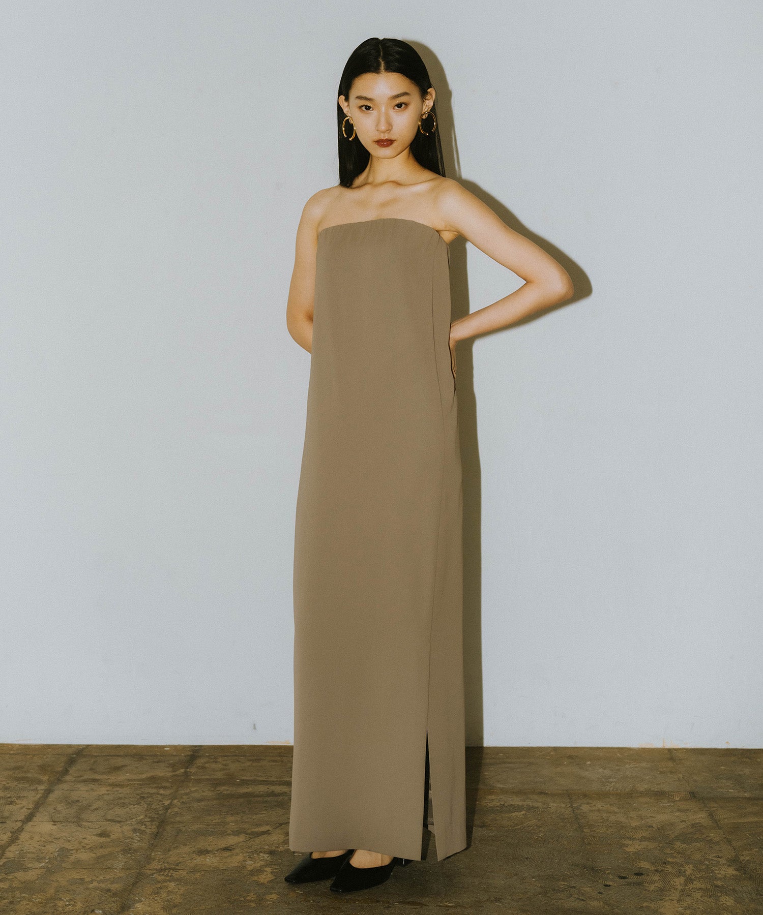 BACK SHEER GILET SETUP DRESS