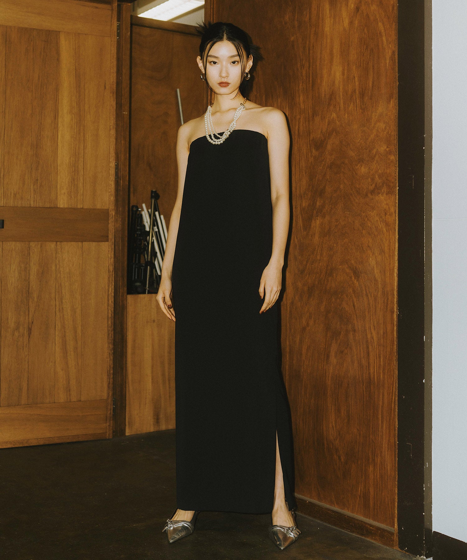 BACK SHEER GILET SETUP DRESS