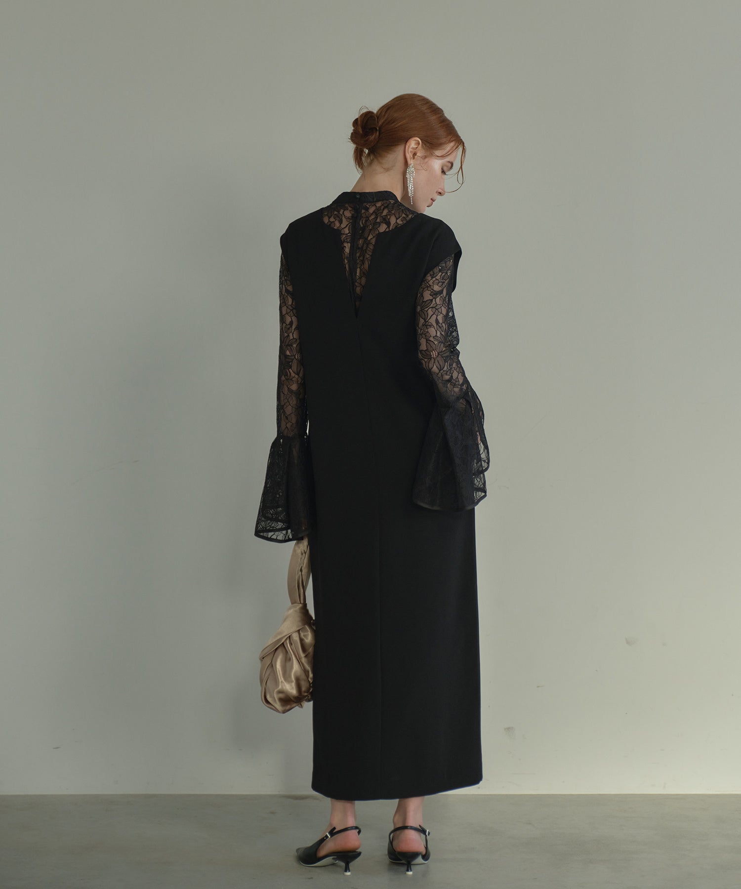 BELL SLEEVE SLIT DRESS
