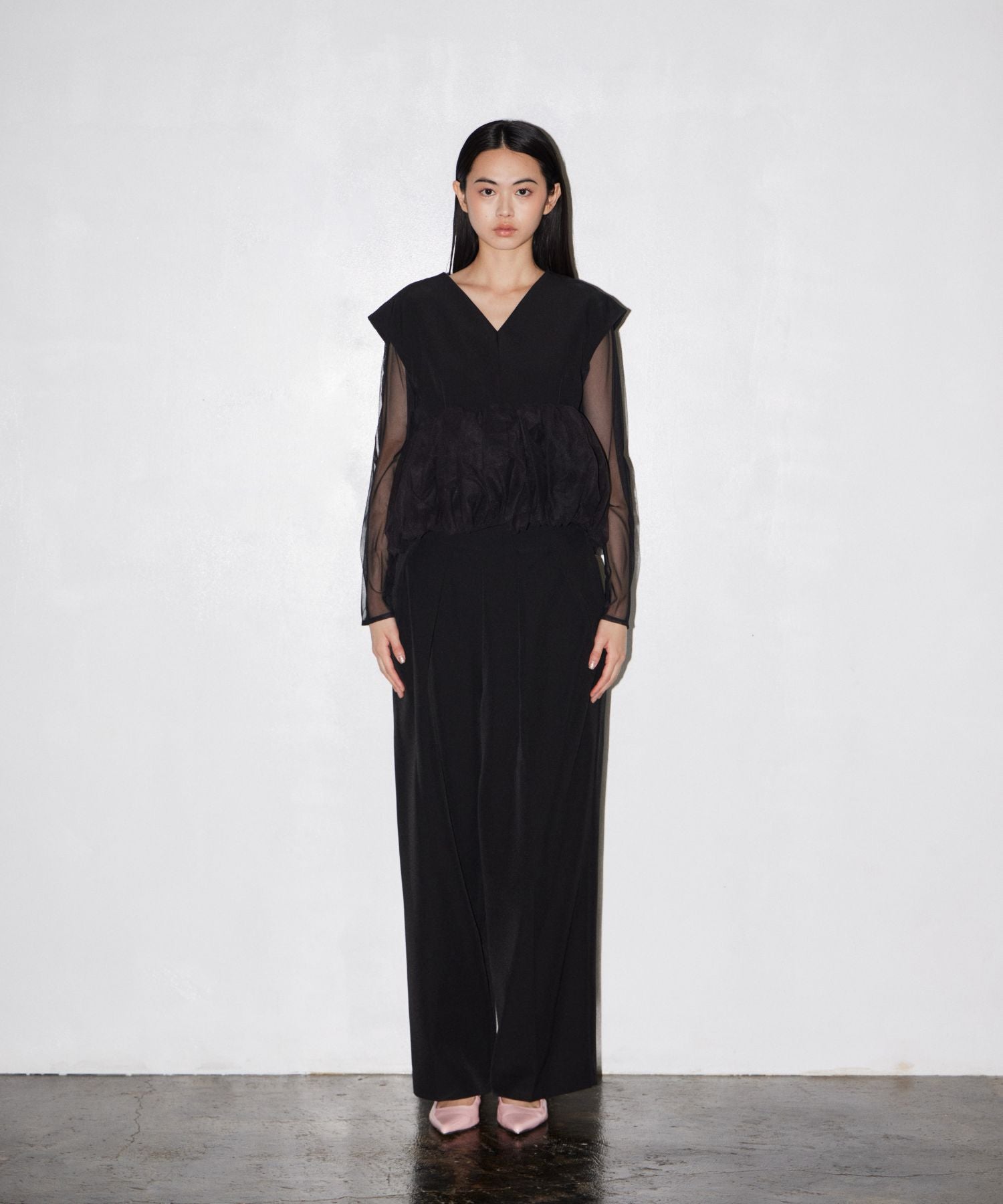 PEPLUM TULLE SET UP PANTS DRESS