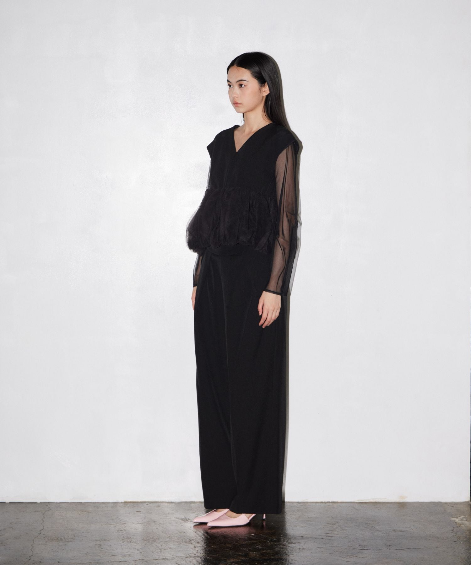PEPLUM TULLE SET UP PANTS DRESS