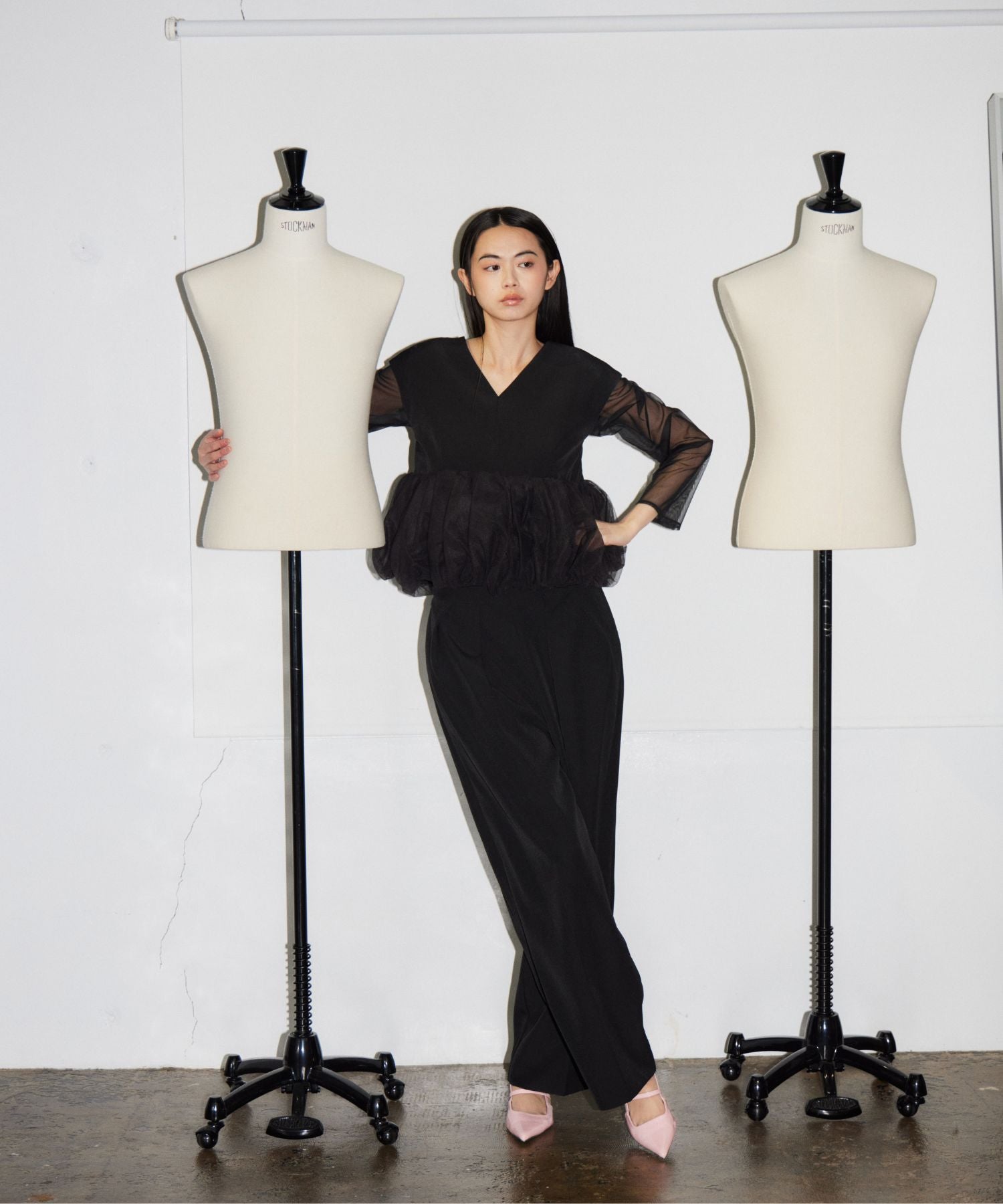 PEPLUM TULLE SET UP PANTS DRESS