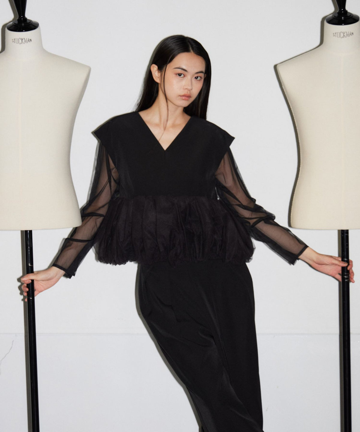 PEPLUM TULLE SET UP PANTS DRESS