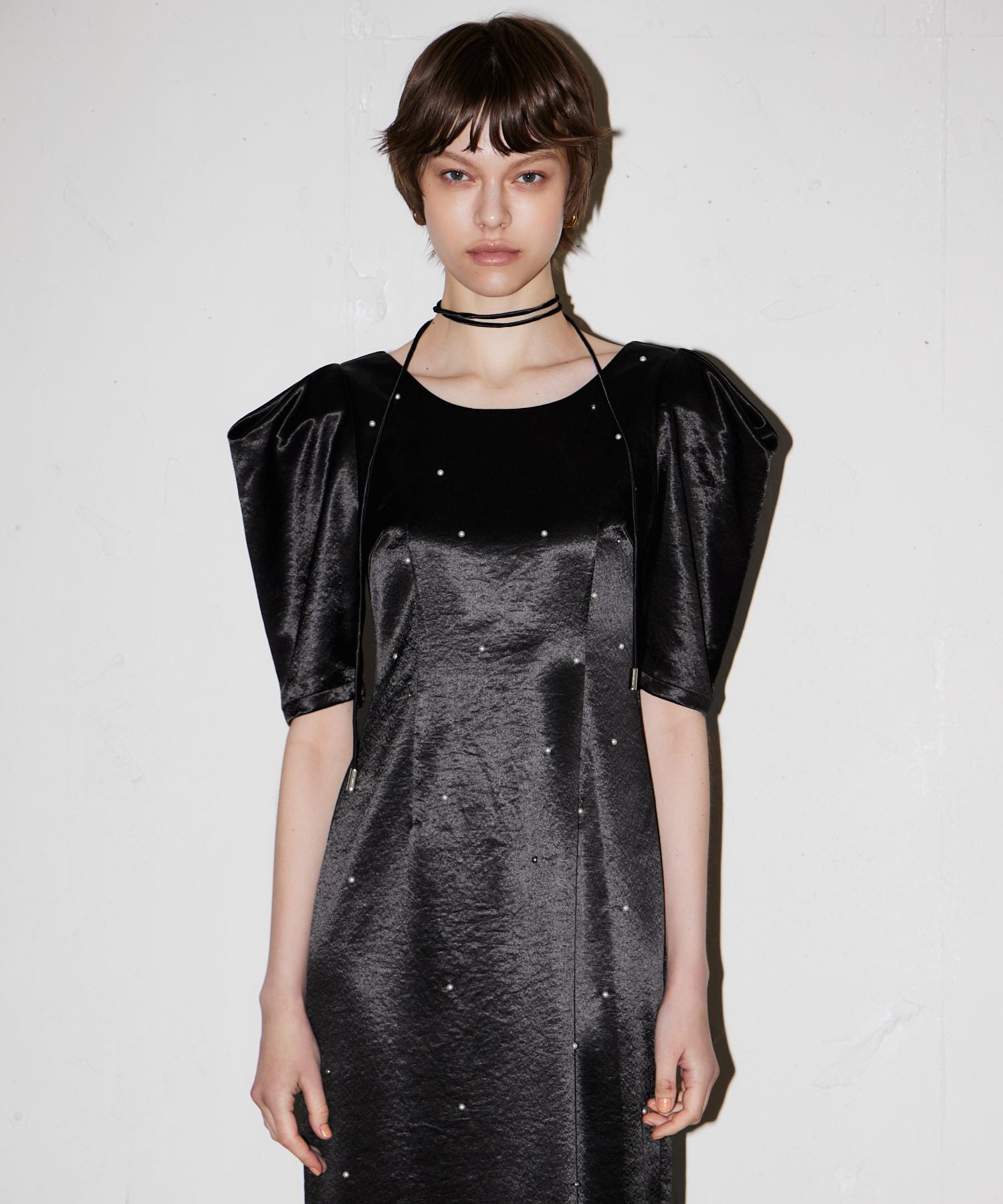 PEARL GLOW SATIN DRESS