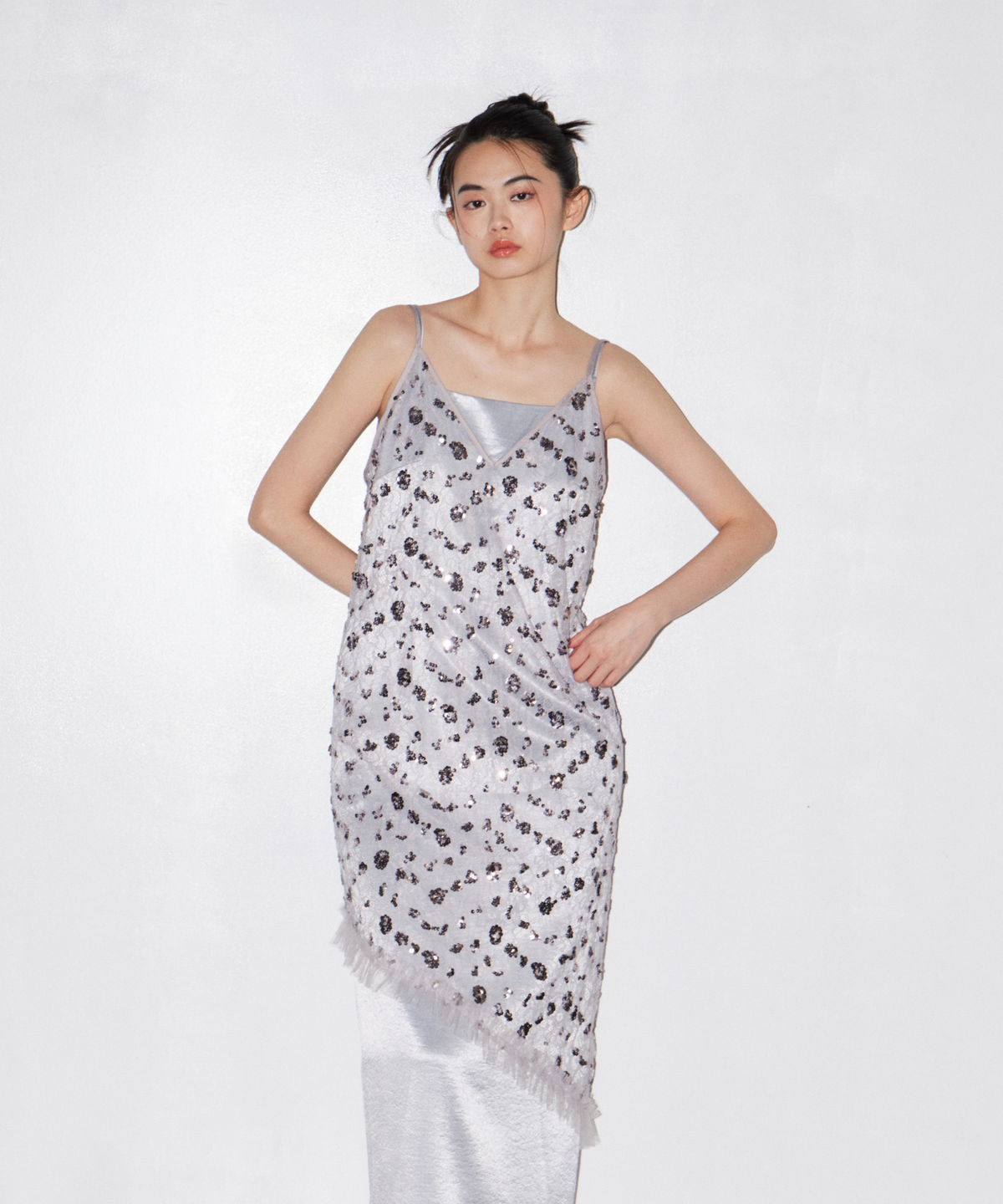 FLOWER SPANGLE CAMI DRESS